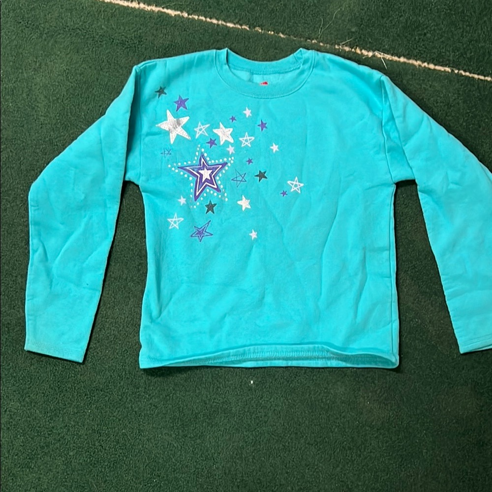 Hanes Kids' Turquoise Starry Long Sleeve Tee